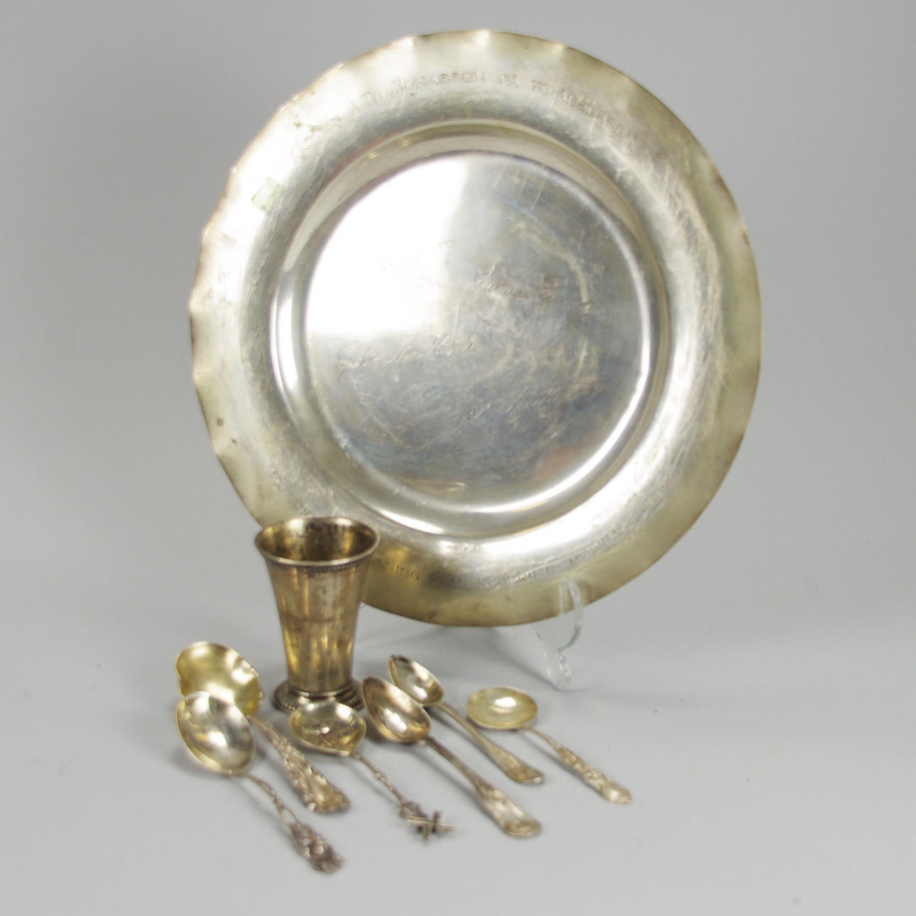 FAT, POKAL SAMT SKEDAR, 8 delar, silver.