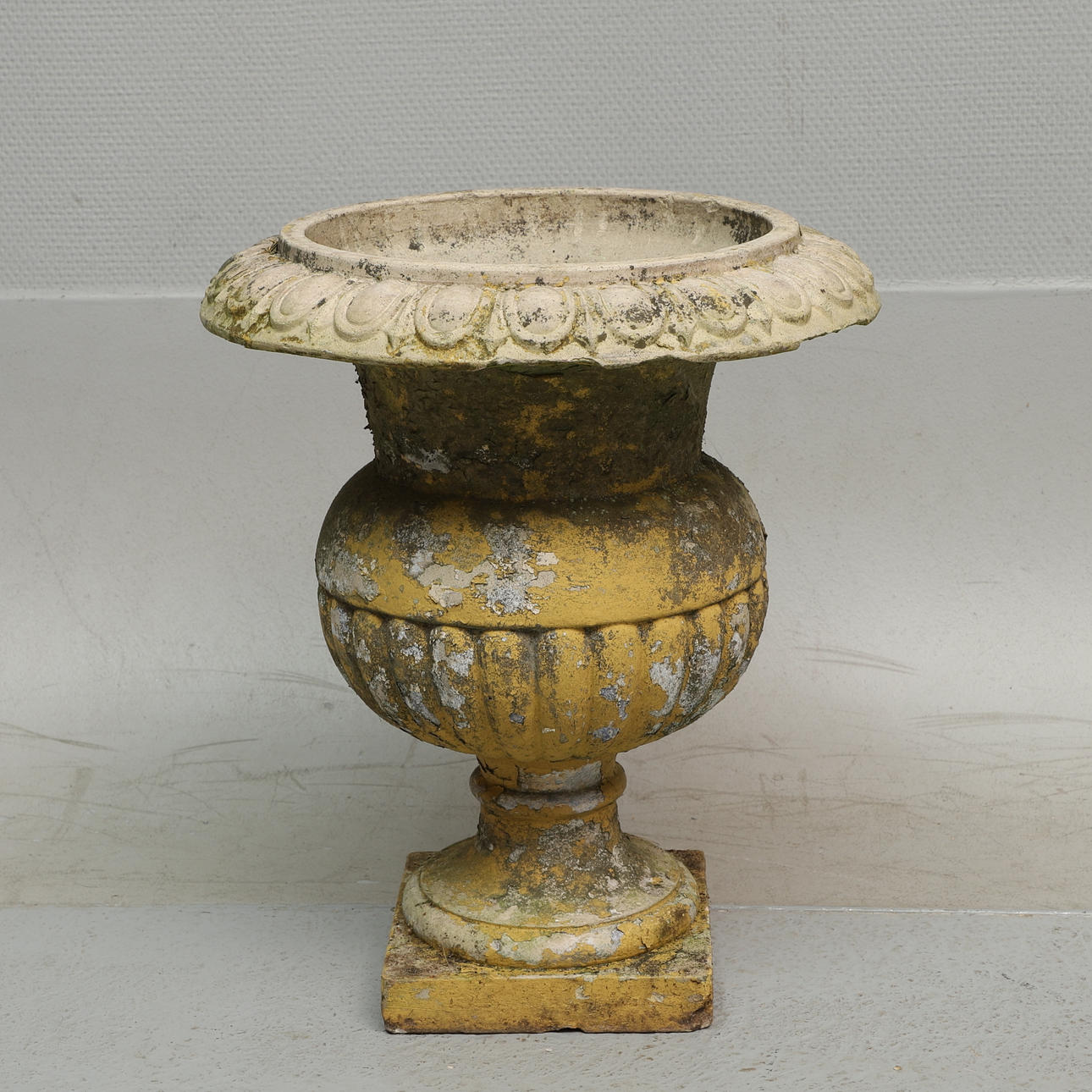 A 20th-century stoneware garden urn.