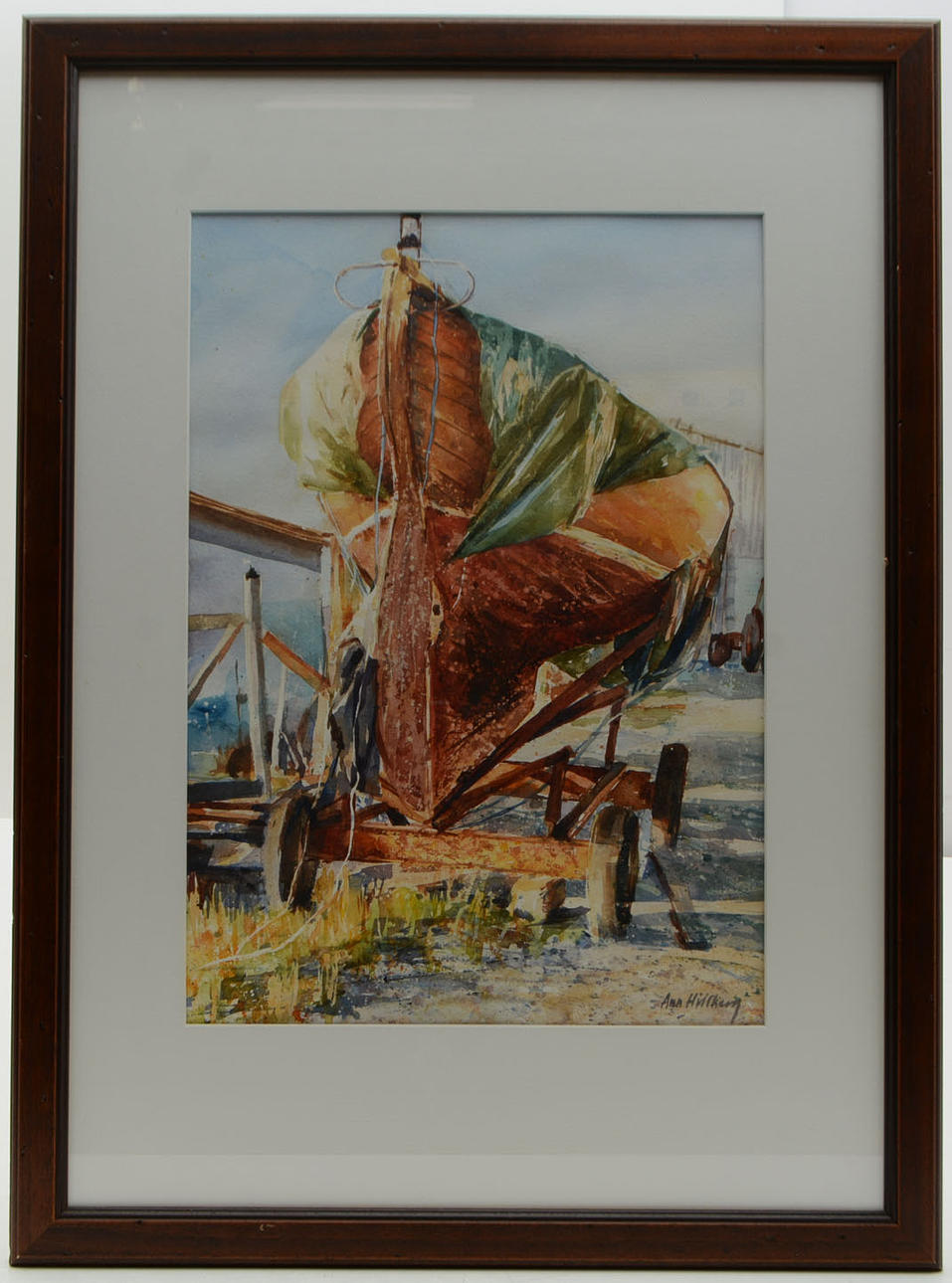 ANN HILLBERG. Vinterförvaring. Akvarell.