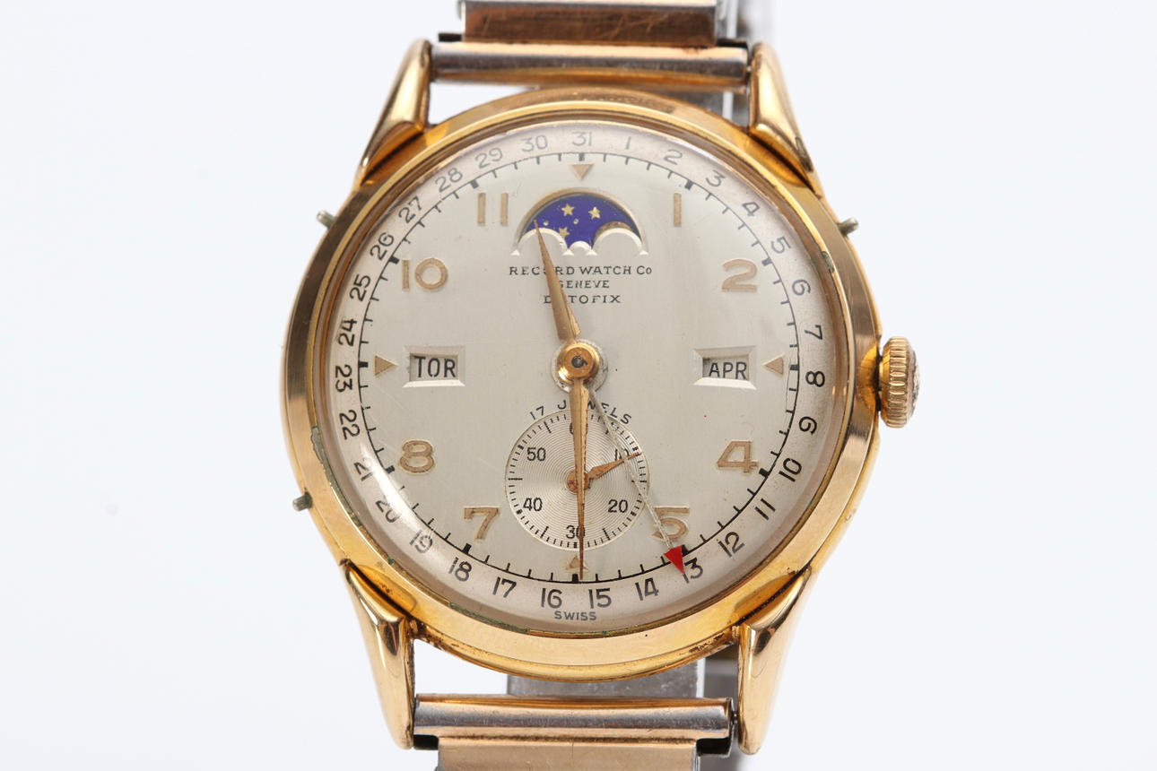 RECORD WATCH CO, DATOFIX, Armbanduhr, vergoldet.