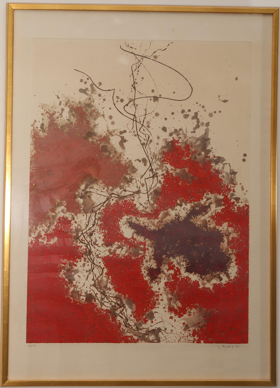 YANNICK BALIF. Färglitografi, signerad 73 och numrerad 62/70.