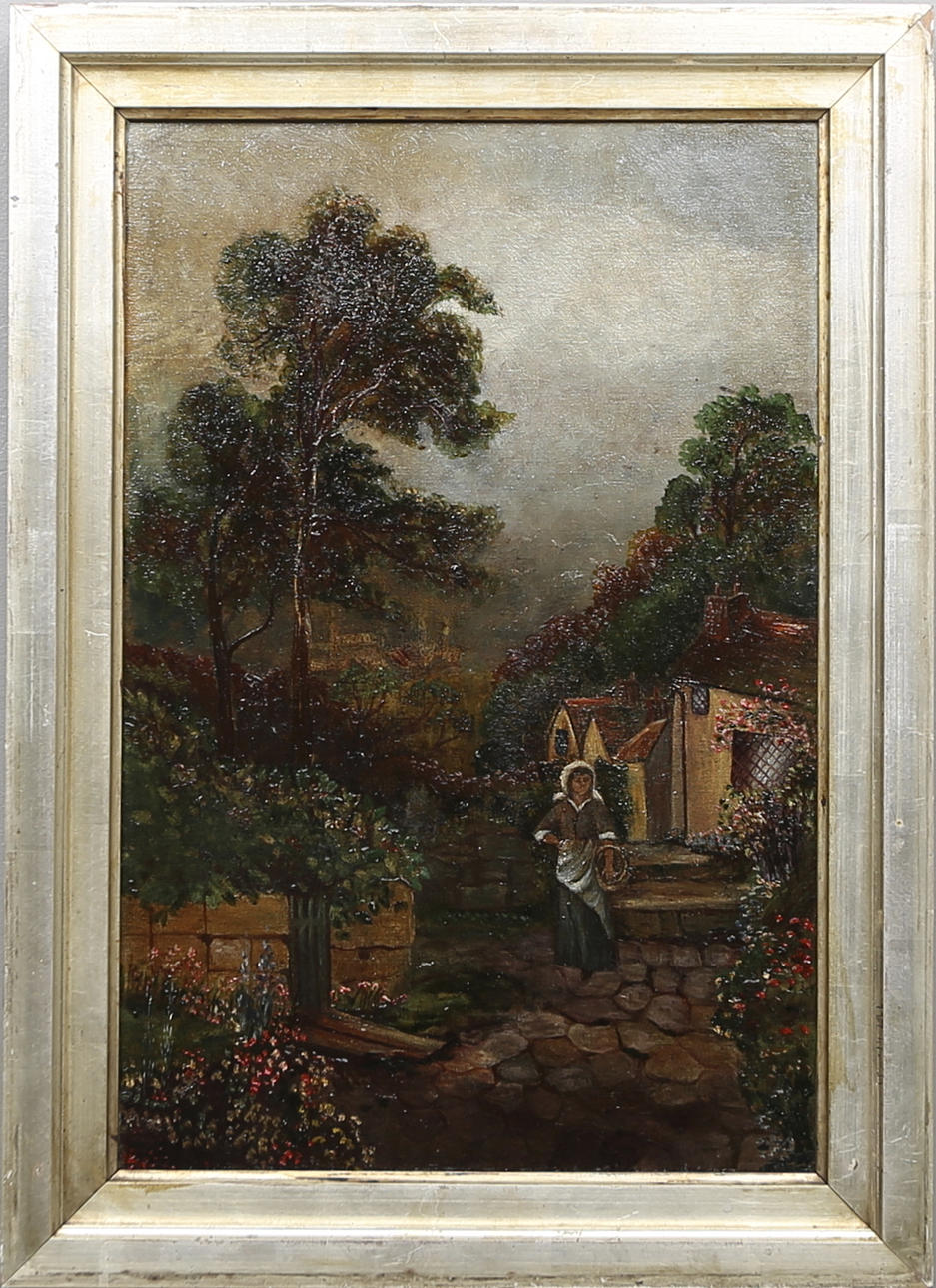 OIDENTIFIERAD KONSTNÄR. Olja på duk, troligen England, 1800-tal, osignerad.