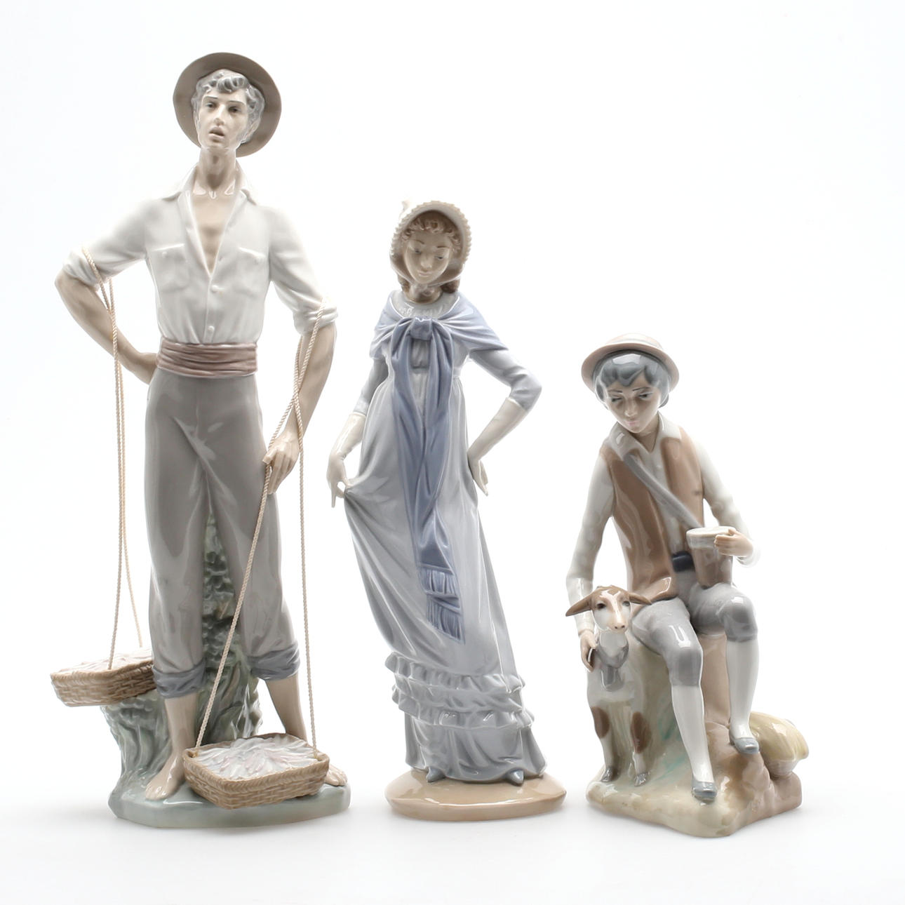 FIGURINER, 3 st, Spanien, porslin, 1900-tal.