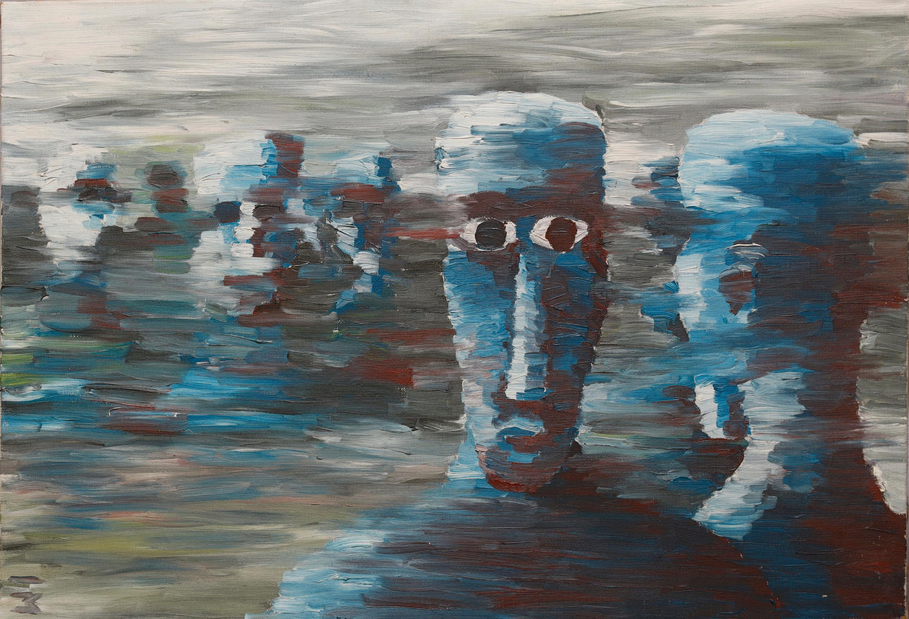 La composición con rostros, óleo sobre lienzo. Década de 1900.