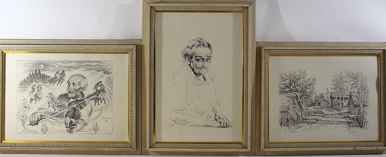 PER HILDIN PERJONS. litografier, signerade och numrerade, 108/120, 13/75, 24/120.