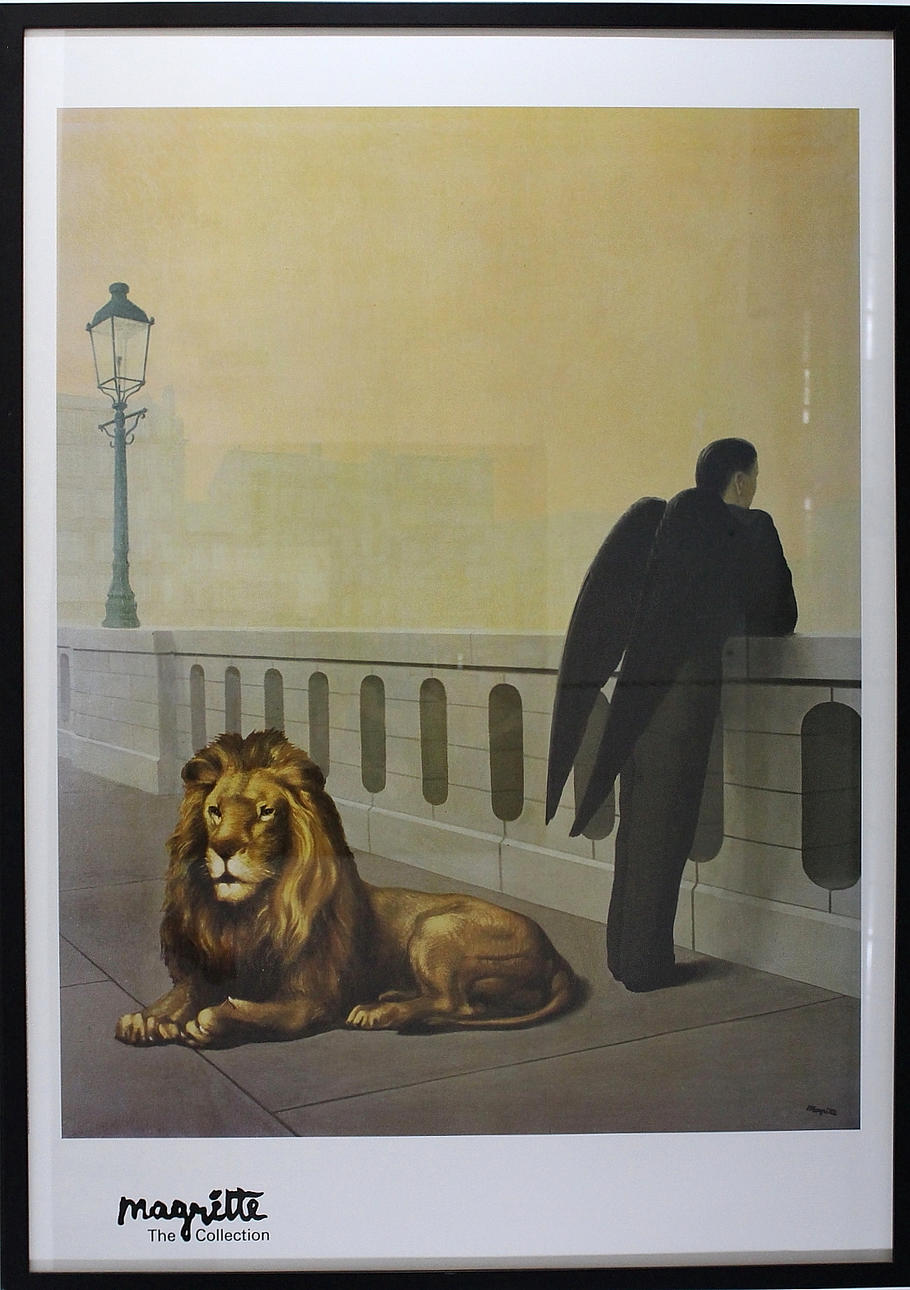 RENÉ MAGRITTE. (efter) lithografi, "le mal du pay" 1940 Publicerad av Adagpet Flammarion Paris Tryckt av Impriemerie musset. Paris 1990.