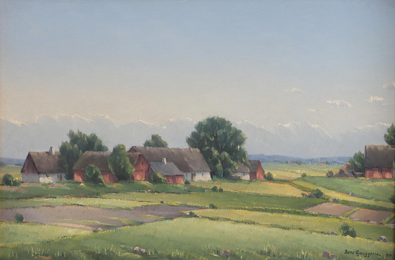 BROR LJUNGGREN. Scanian landscape, oil on panel, signed. Art ...
