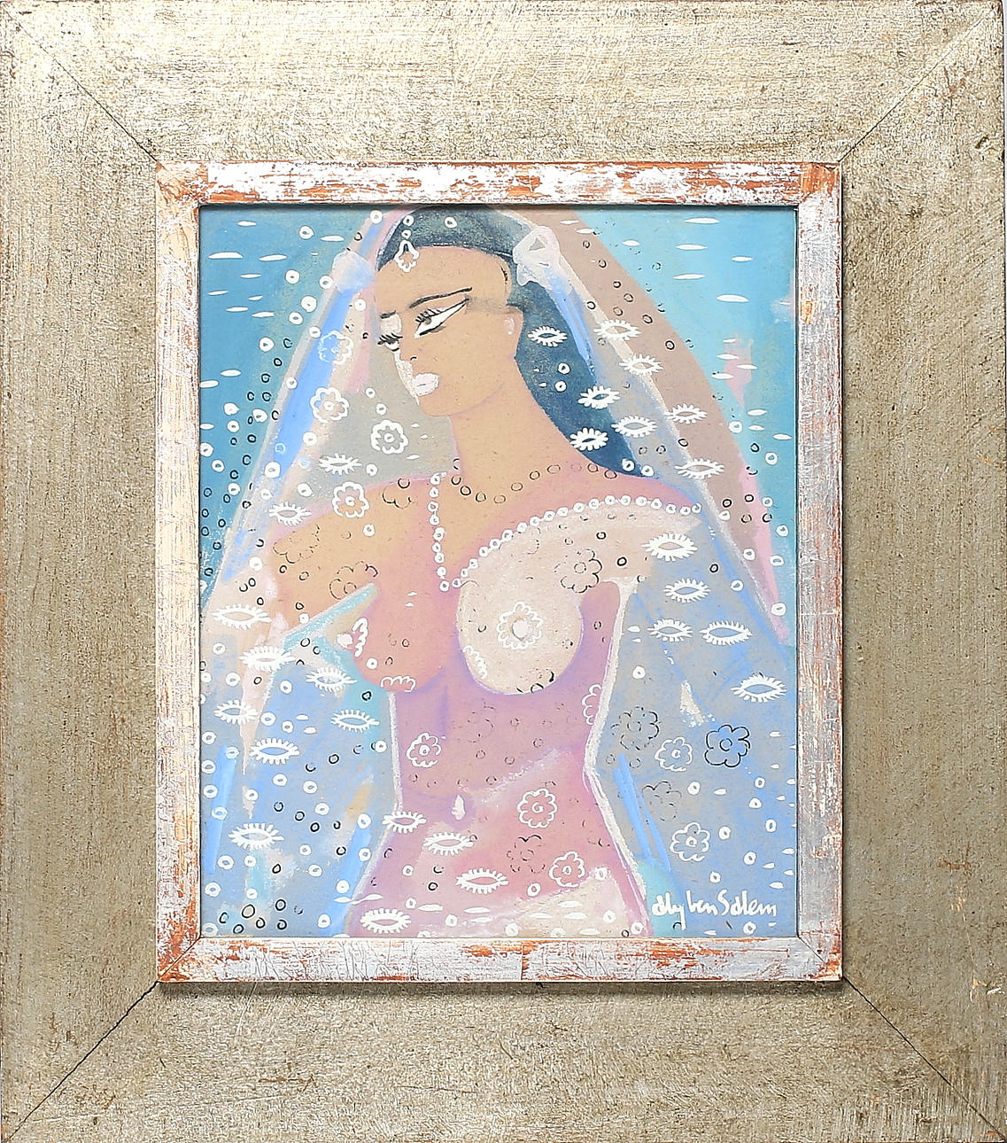 ALY BEN SALEM. Gouache, signerad.