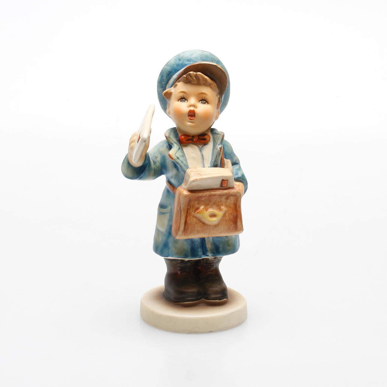 FIGURIN, keramik, "Postman", M J Hummel, Goebel. Tyskland. Formgiven 1939.