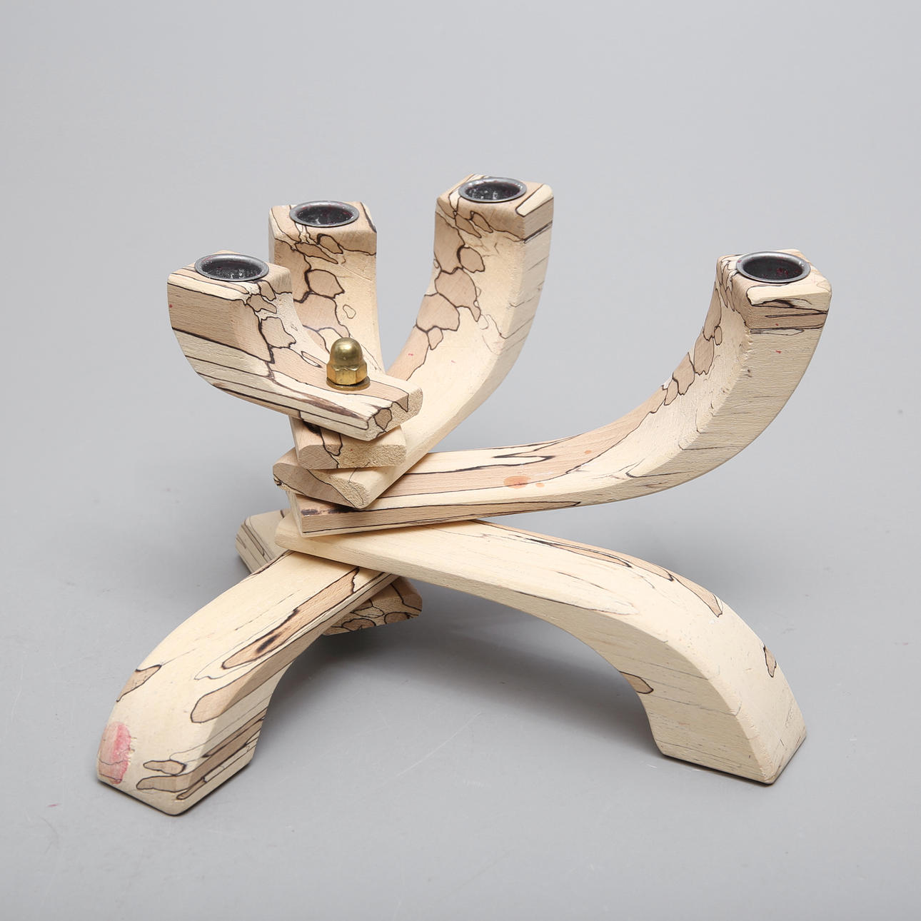 A wooden candlestick, Lars Lundberg Lönneberga.