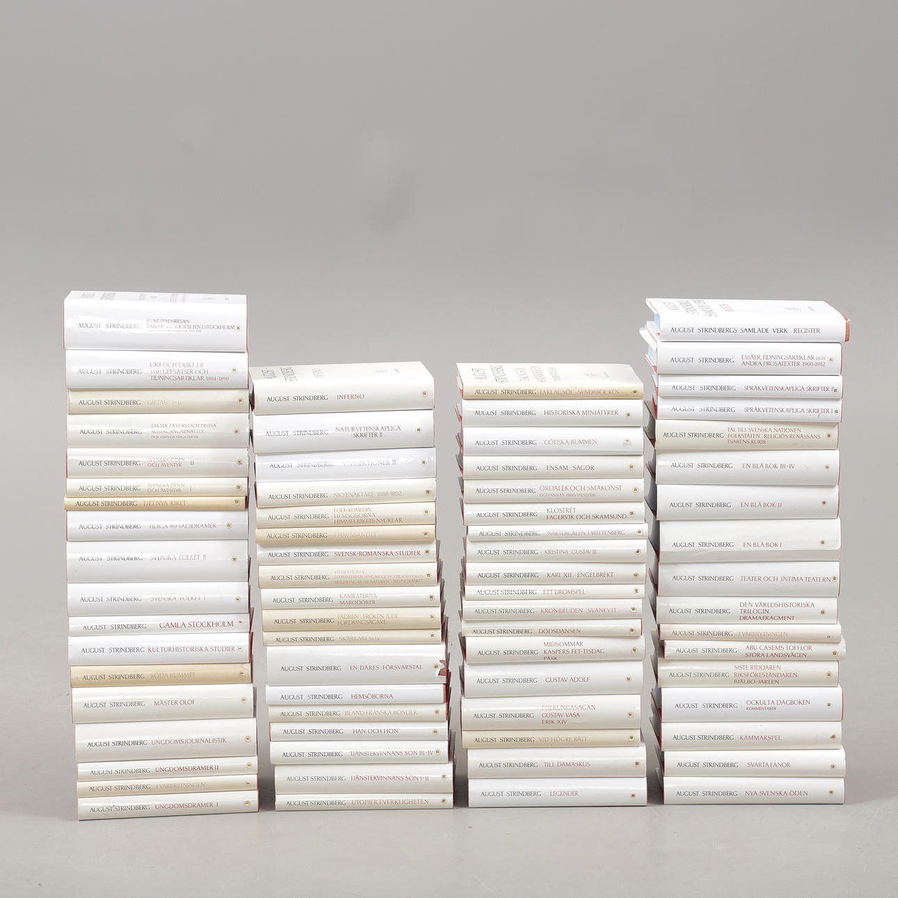AUGUST STRINDBERG. "Samlade Verk", ca 70 band, 1990-tal.
