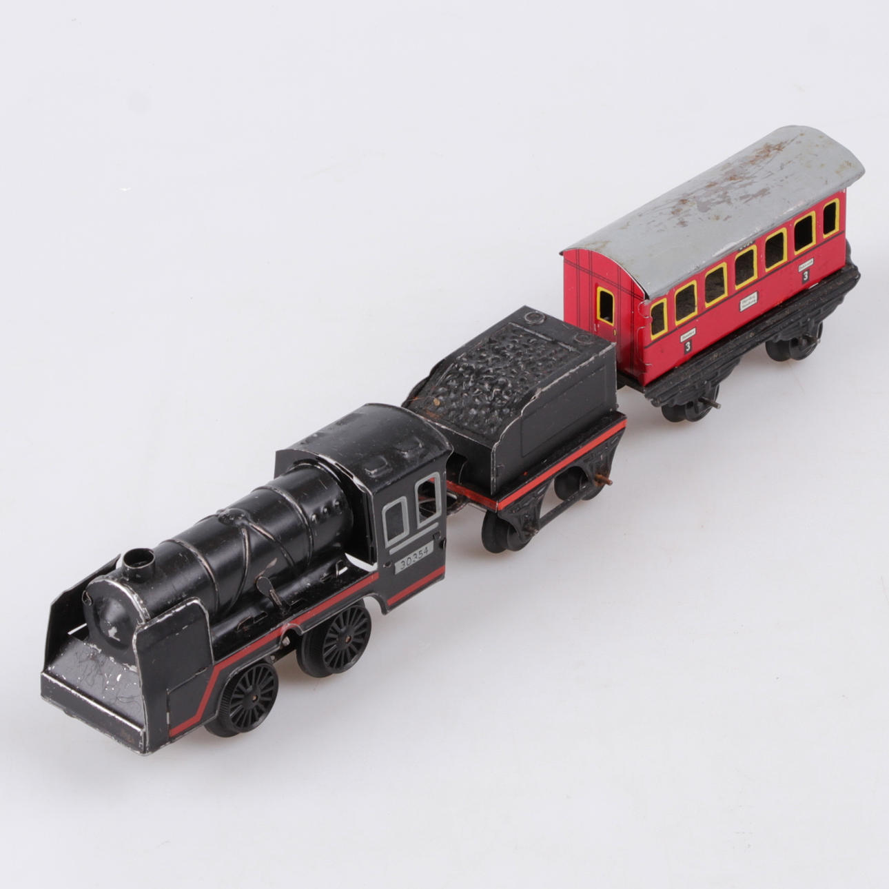 LOK, med vagnar, plåt, Tyskland, 1900-talets mitt.