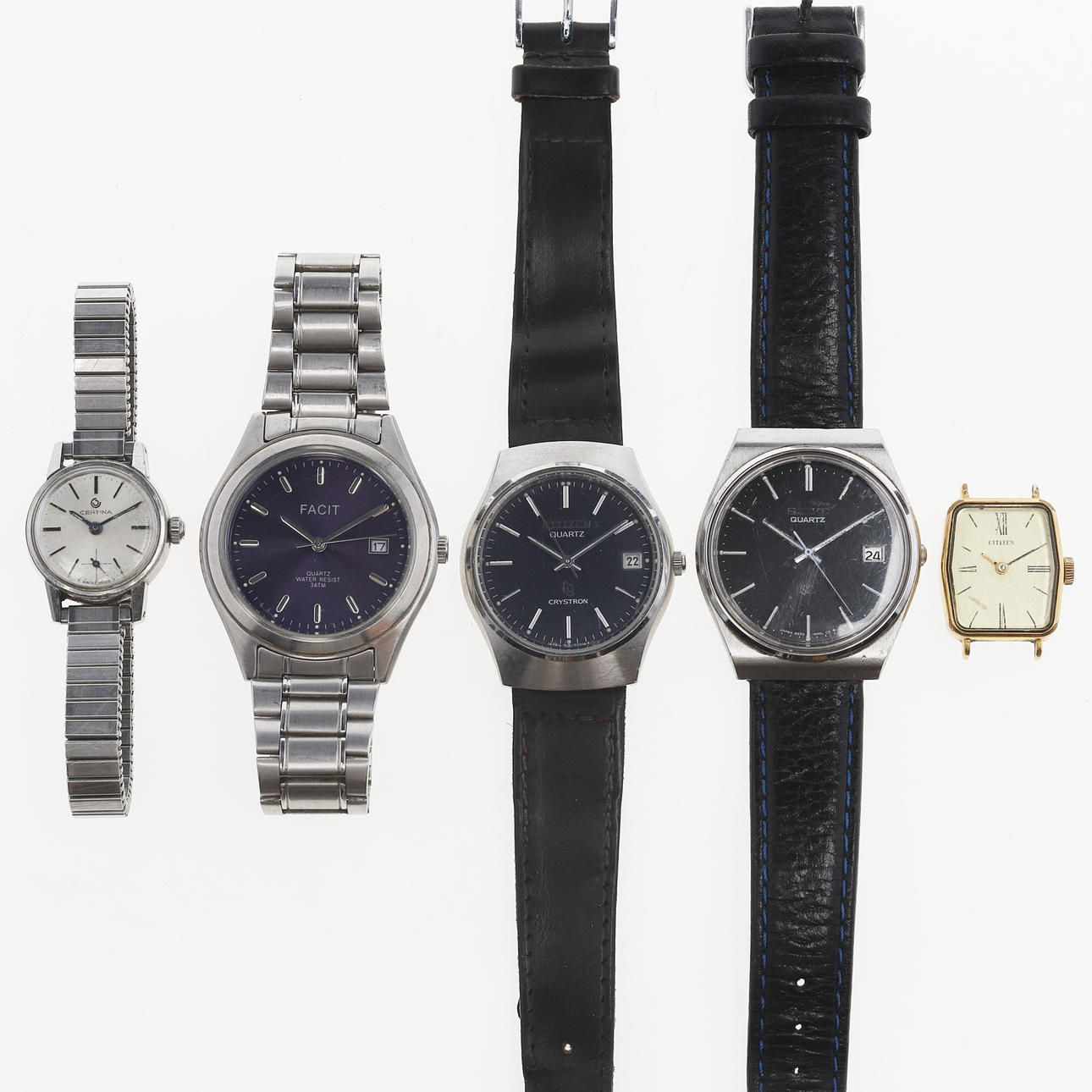 WRISTWATCHES, 5 pcs, quartz & manual.