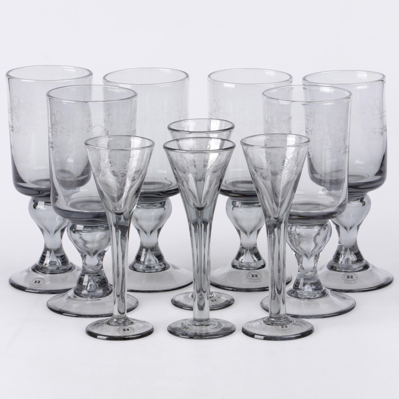GLAS, 10 st. "Antik", Reijmyre, 1900-tal.