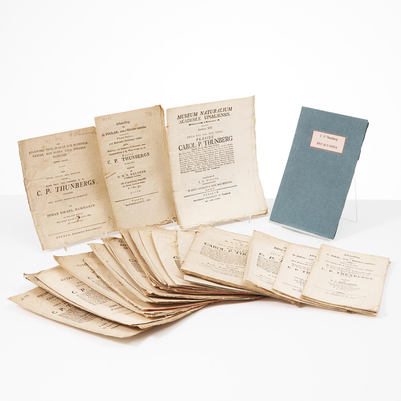 CARL PETER THUNBERG, A COLLECTION OF THESES, mostly botany, 32 pcs.