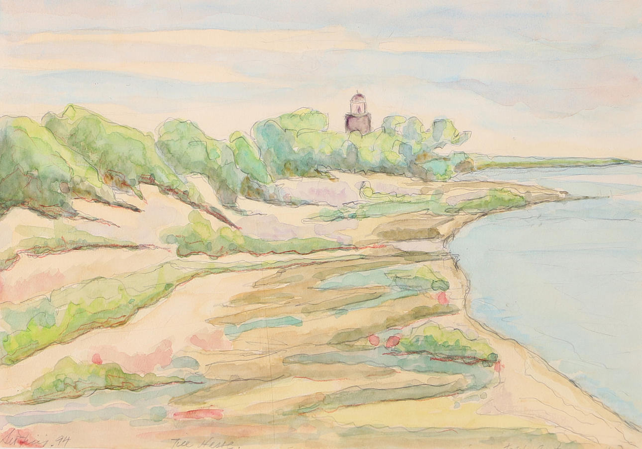 OIDENTIFIERAD KONSTNÄR. “Falsterbo lighthouse”, watercolour, indistinctly signed.