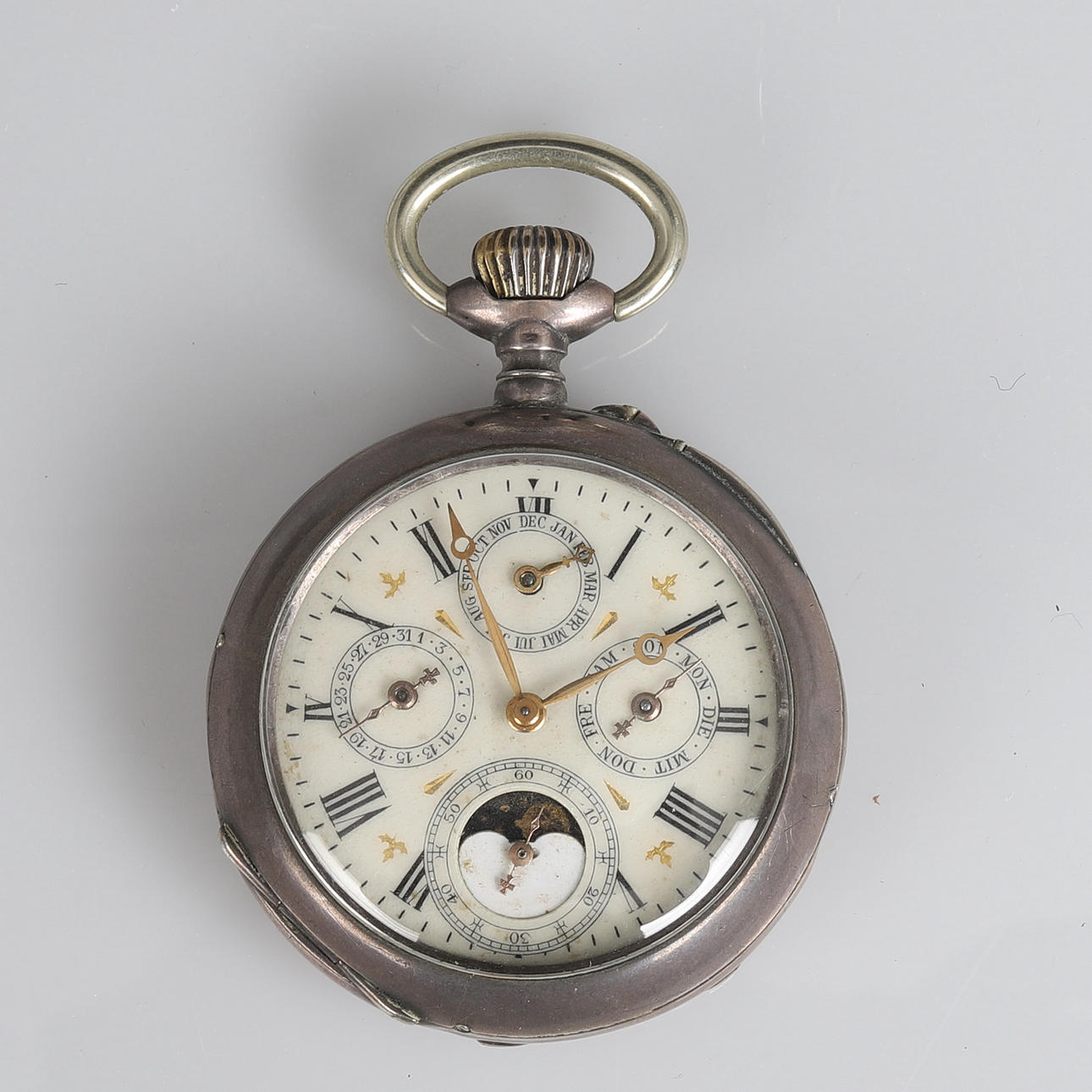 DATE taskukello, hopea, Saksa, 1900-luvun alku.