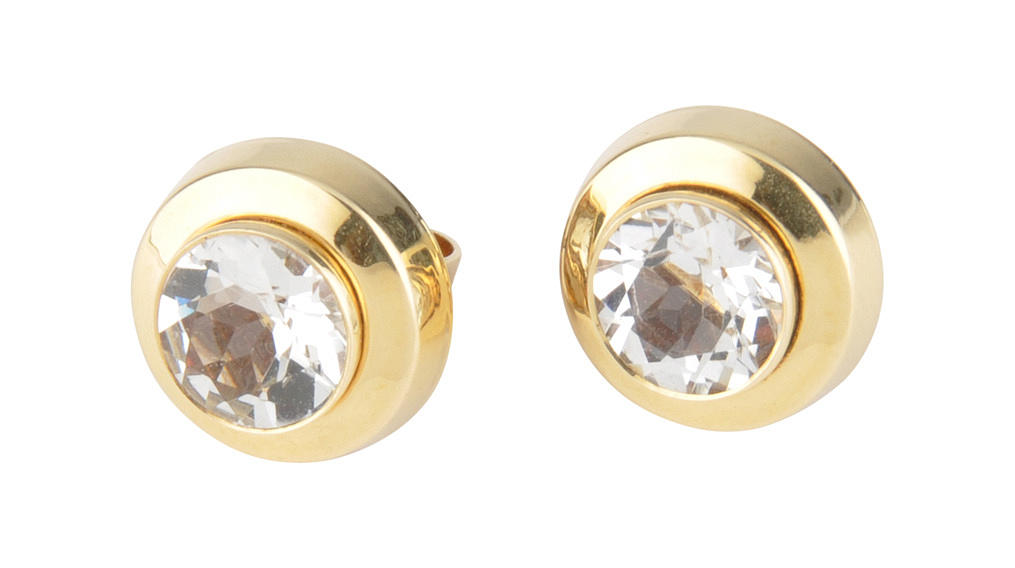 ÖRHÄNGEN med bergkristall, 585 vitguld ca. 2,7 g.