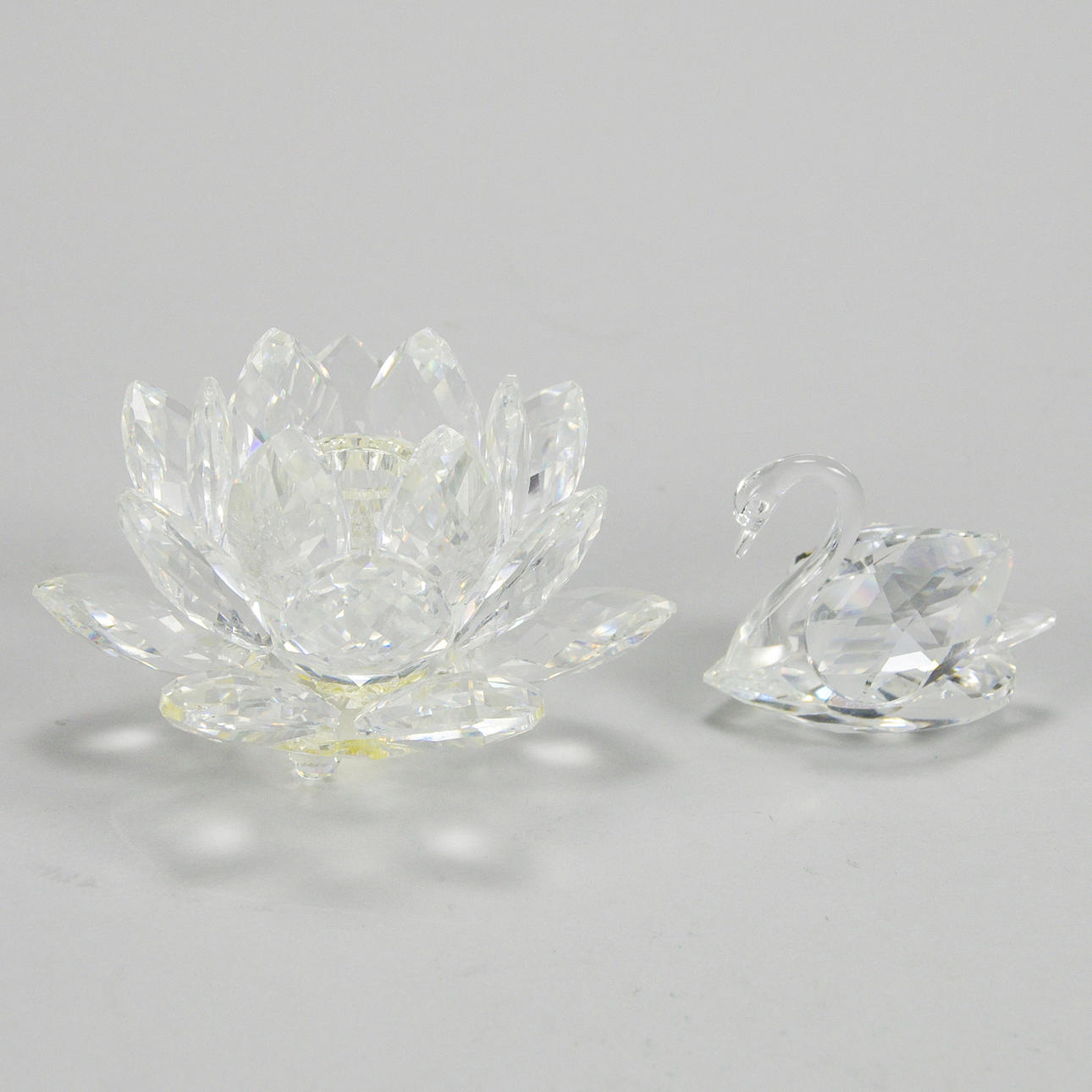 LJUSSTAKE SAMT SVAN, kristall, Swarovski.