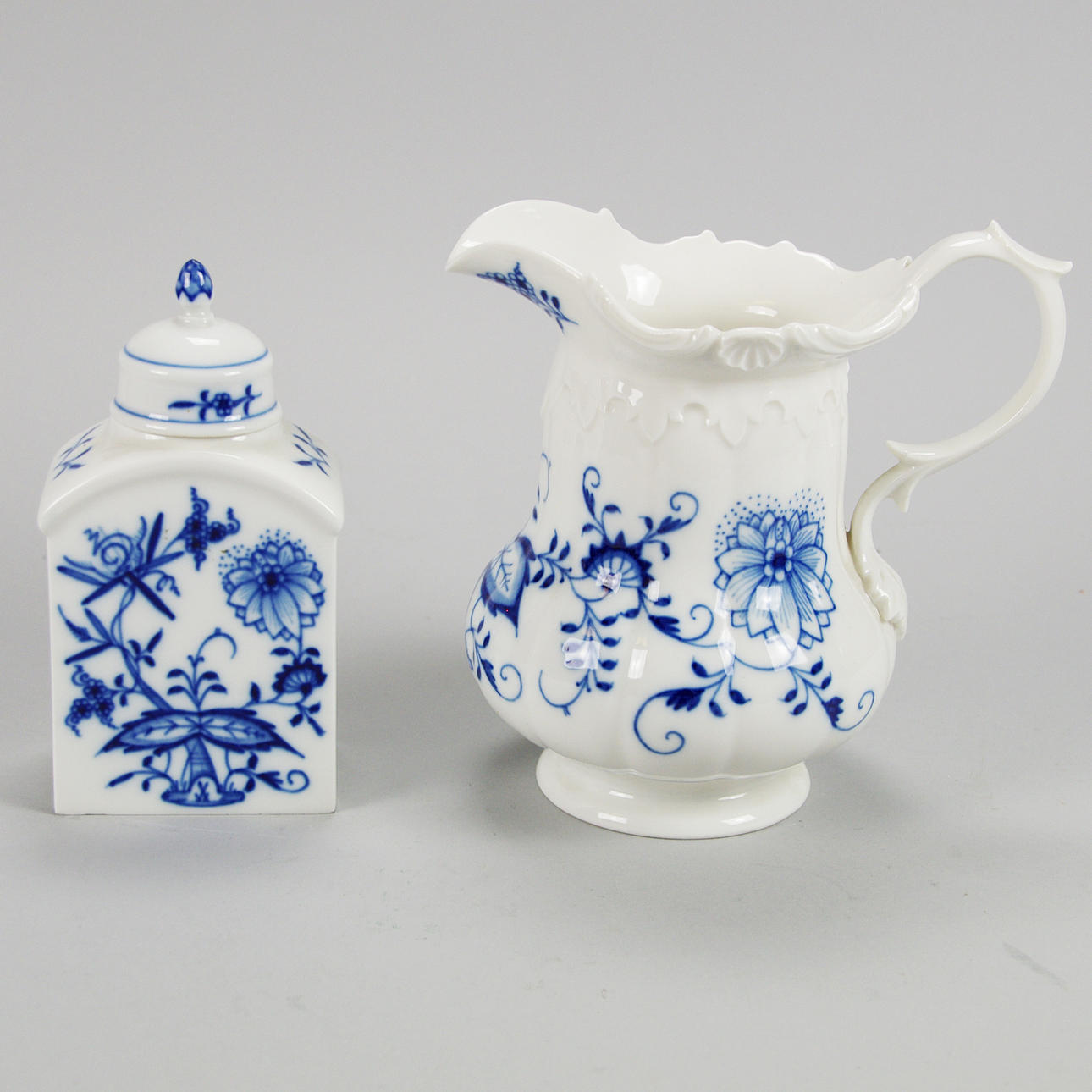 KANNA SAMT BURK MED LOCK, porslin, Meissen.