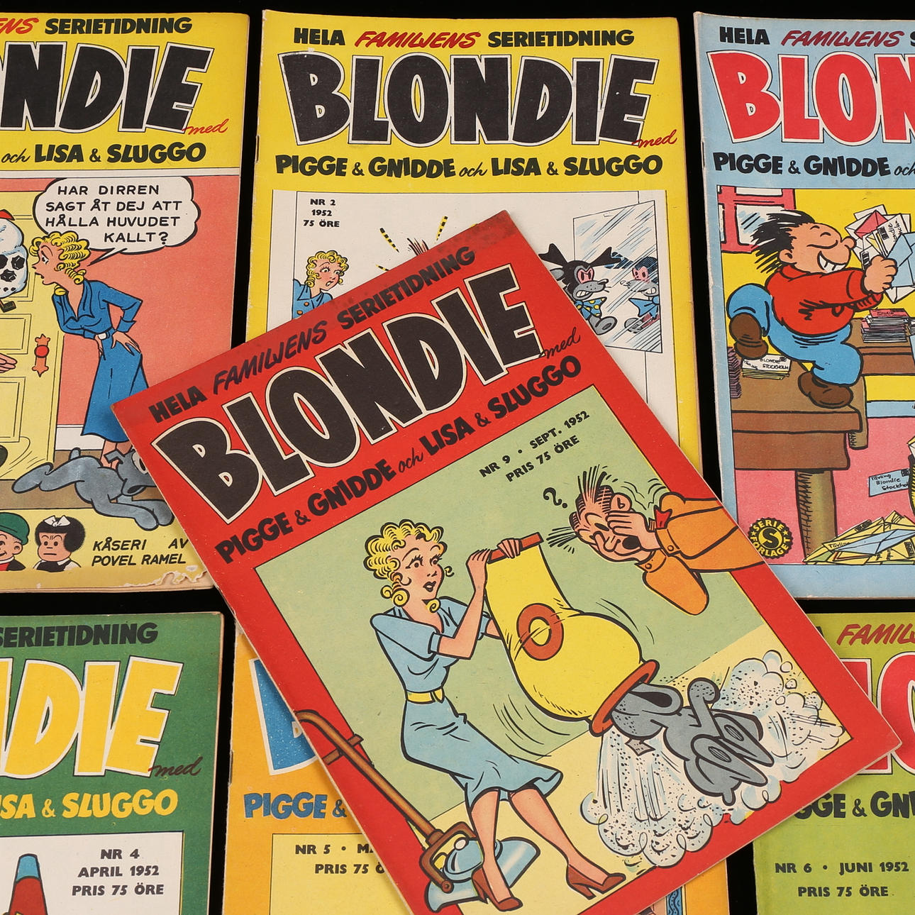 BLONDIE, tegneserie, 10 stykker, 1952.