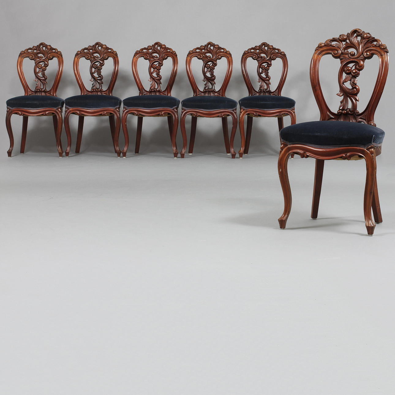 STOLAR, 6 st, nyrokoko, 1800-talets senare hälft.