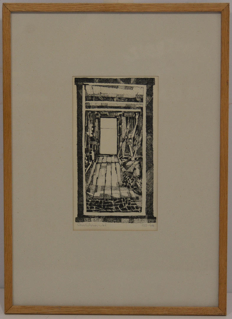 ARNE ARVIDSSON. Korridor. Träsnitt.