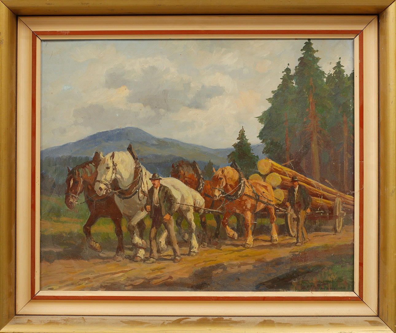 ADOLF HOFFMANN. Timmerfora, Öl auf Holz, signiert.