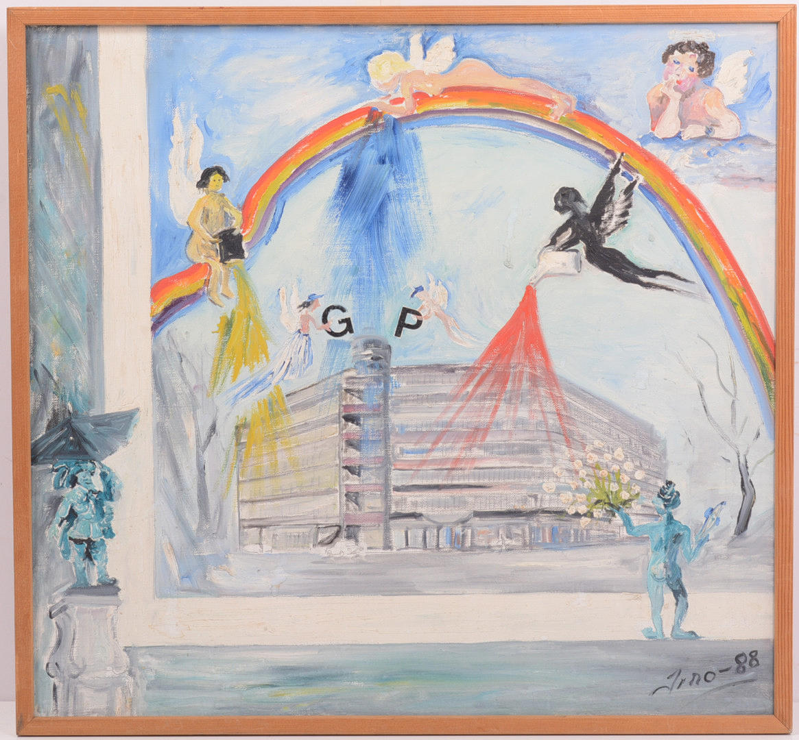 OIDENTIFIERAD KONSTNÄR. GP Huset. Olja på duk.