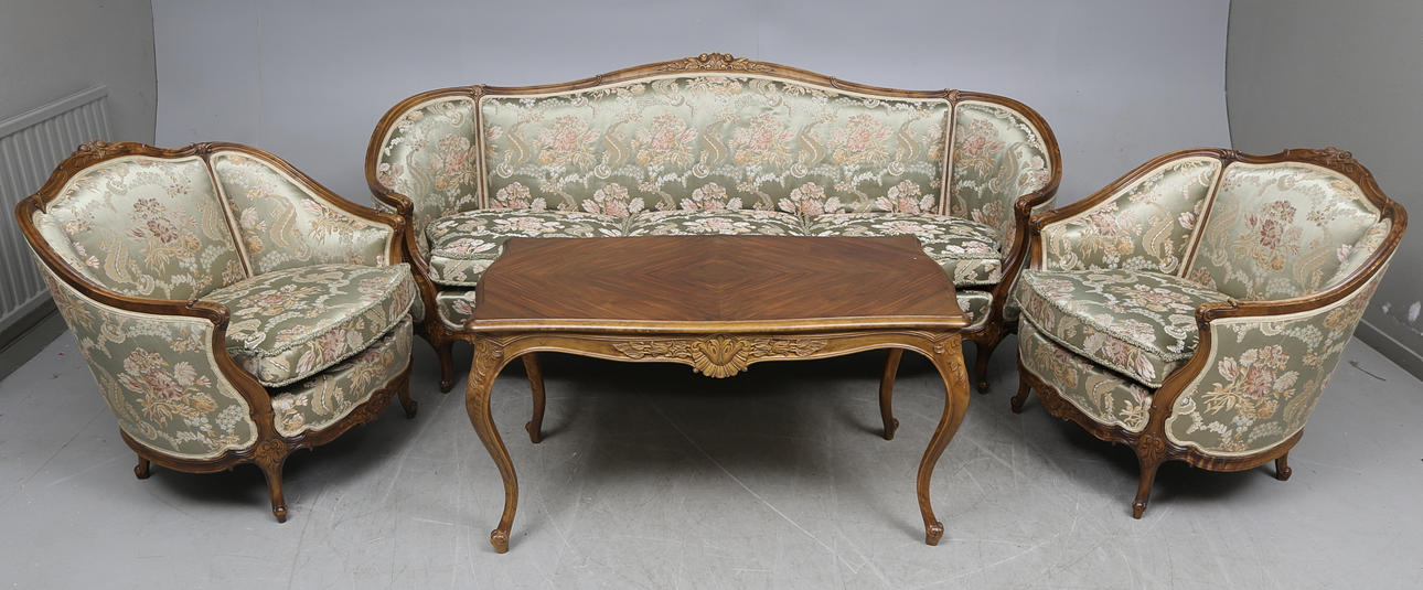 SALONGSGRUPP, 4 delar, rokokostil, AB Larsson & Nilsson, Lani, Malmö.
