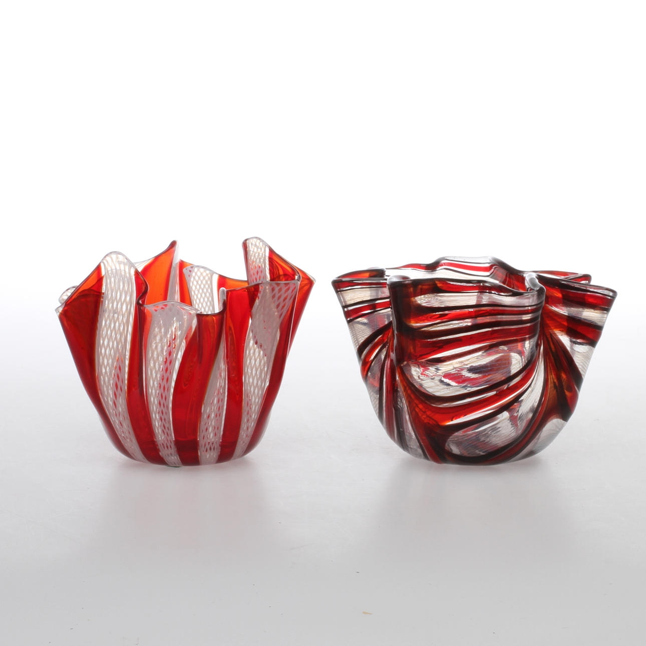 NÄSDUKSSKÅLAR, 2 st, glas, trol Murano.