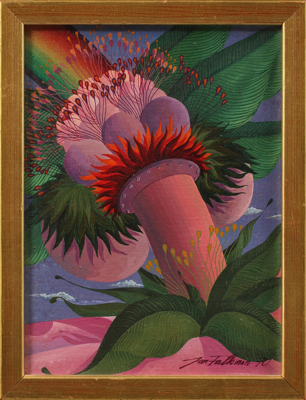 JAN FALKMAN. "Undertiden 1" och "Efteråt", 2 st oljor på duk, signerade.