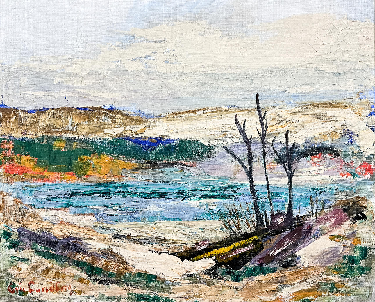 ERIC LUNDBERG. OIL ON CANVAS, signed.