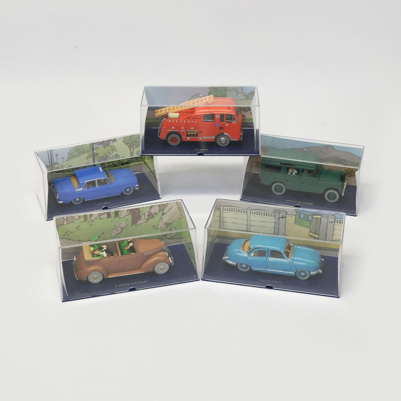 COCHES COLECCIONABLES DE TINTÍN, CINCO PIEZAS.