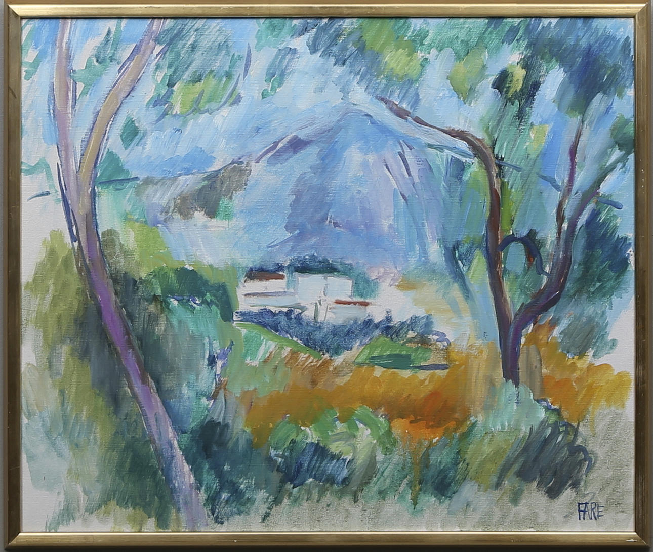 LEOPOLD FARE. "Liten by vid Provence". Olja på duk, signerad och daterad a tergo 1982.