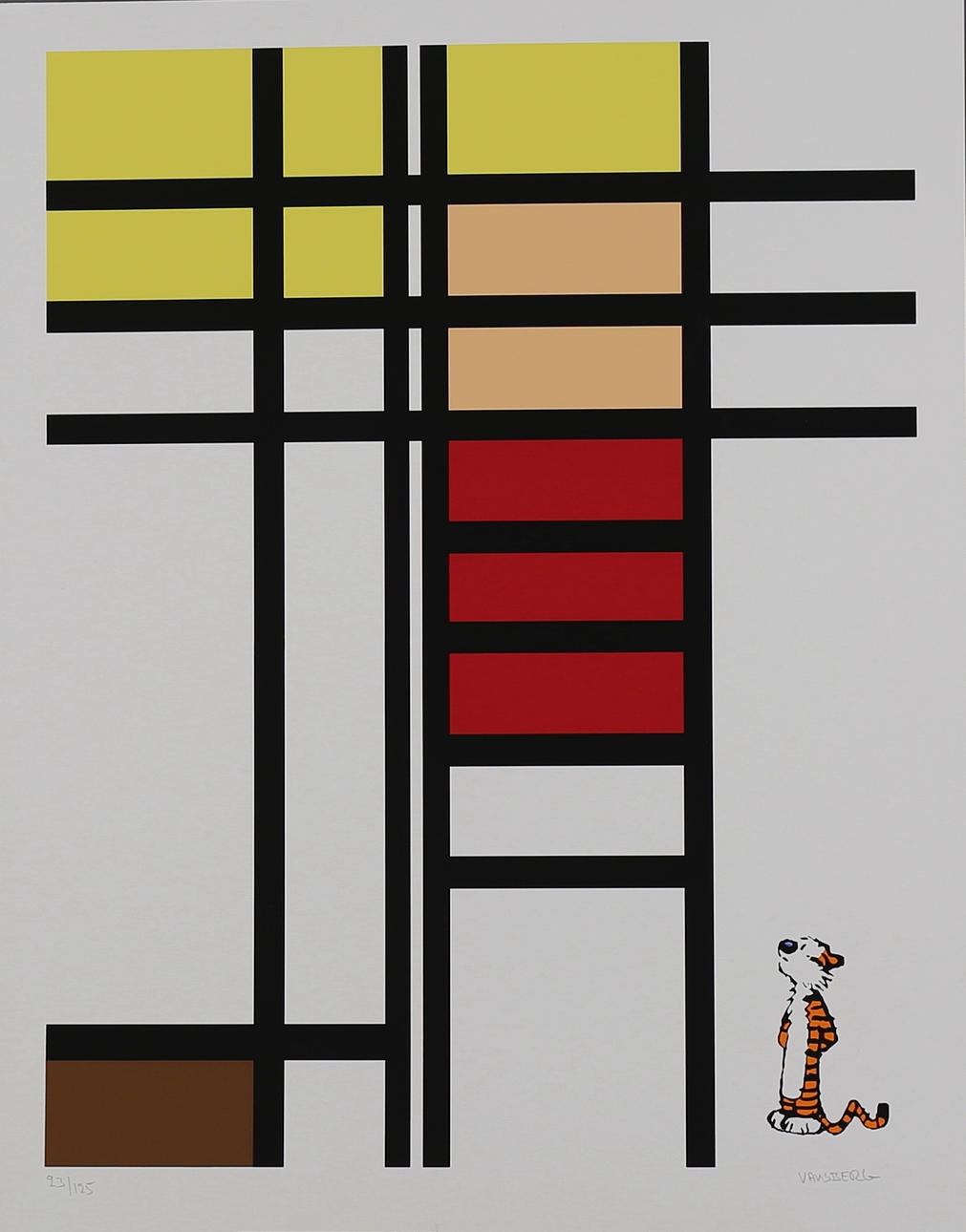 INGEMAN PERSSON. Komposition med tiger, serigrafi, signerad Vaksberg samt numrerad 23/125.