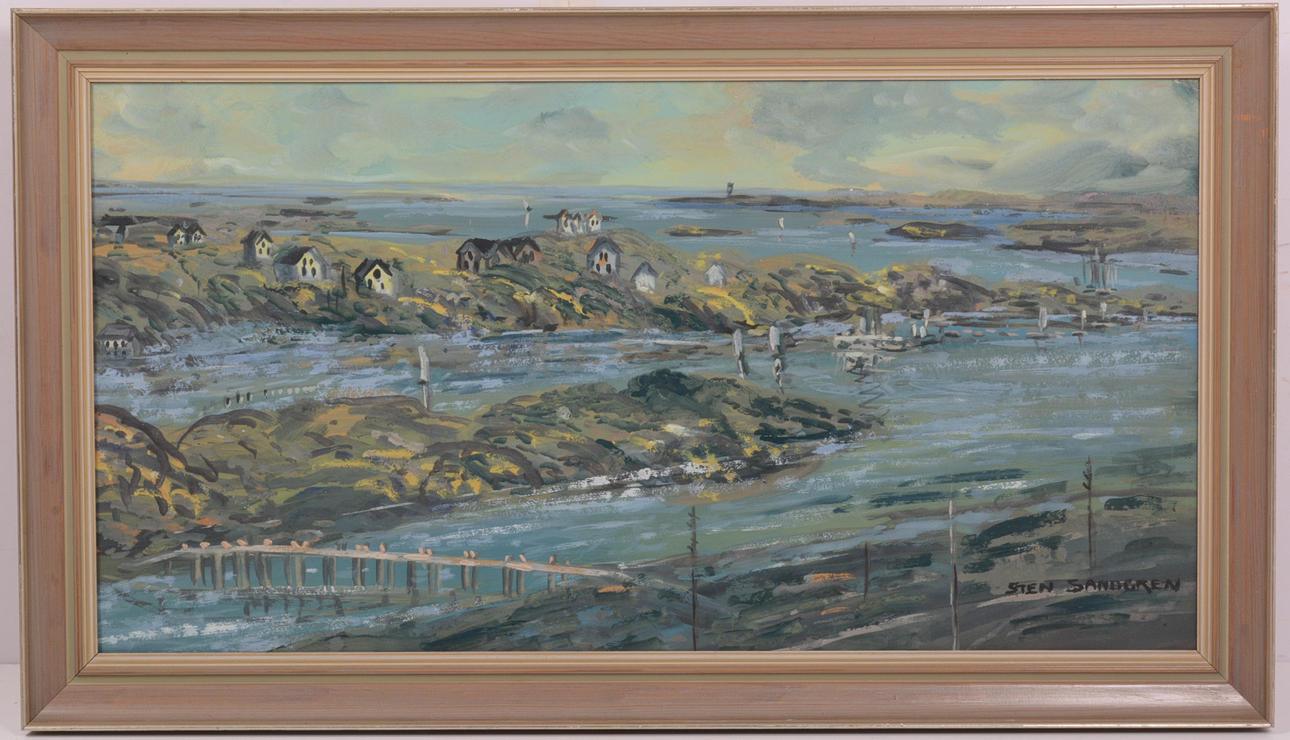 STEN SANDGREN. Norrland coast. Gouache.