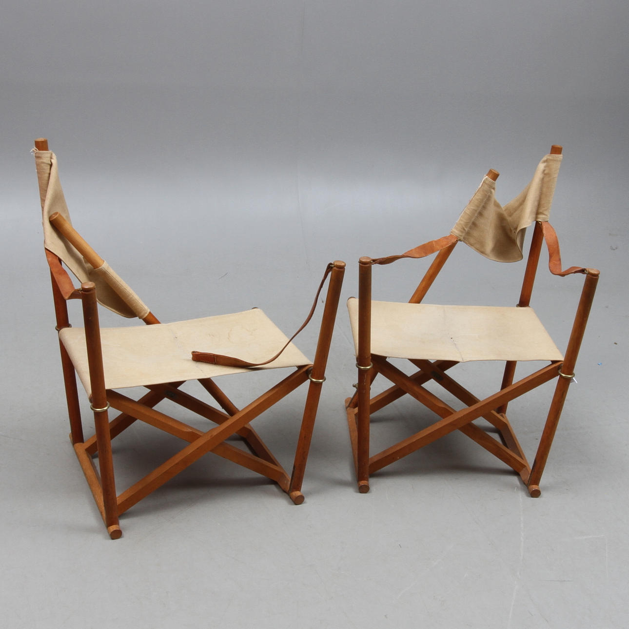 FÄLLSTOLAR, 1 par, "MK16" Design Mogens Koch, Interna, Danmark, licenstillverkad av Källemo.