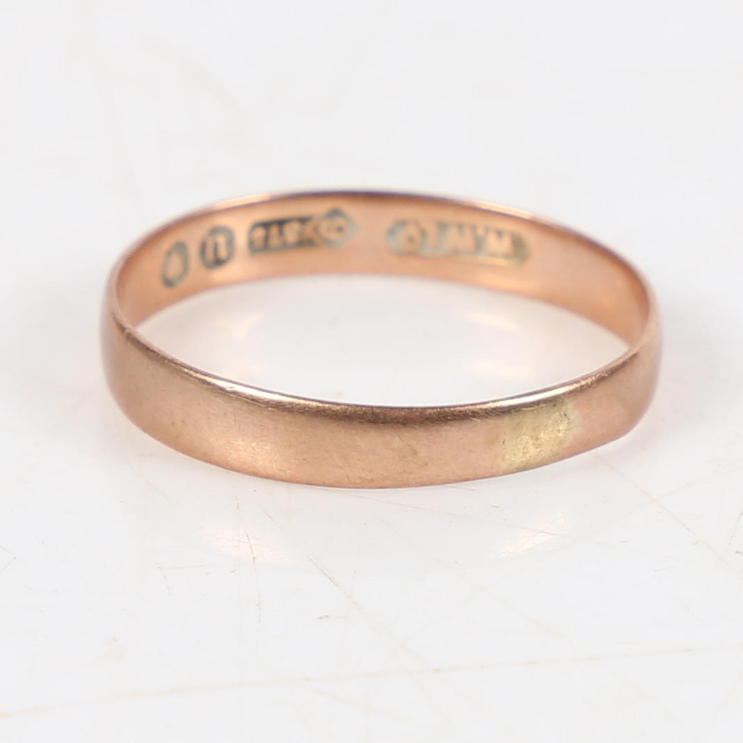 ANTIK 9CT ROSÉGULD VIGSELRING.