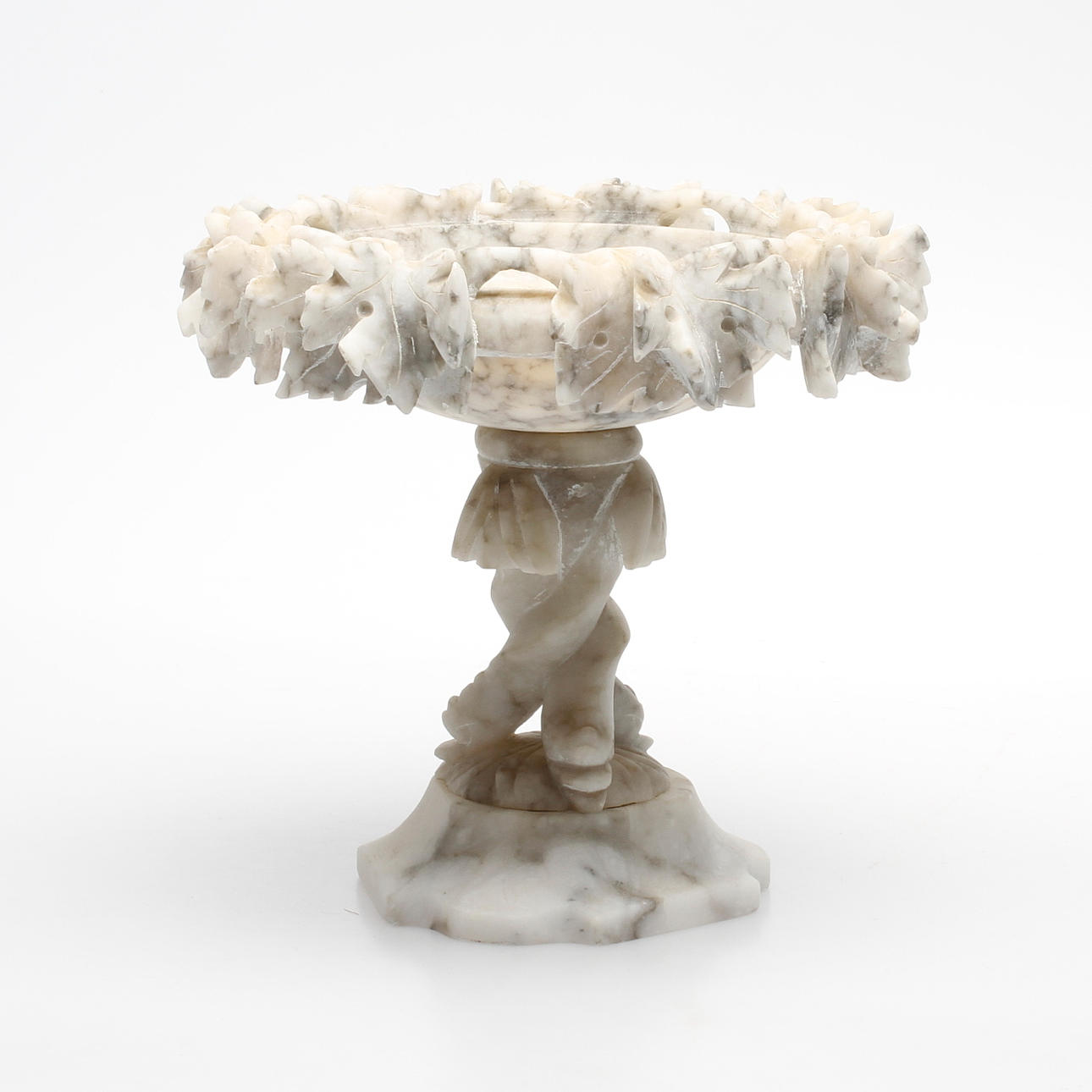 SKÅL PÅ FOT, alabaster, 1800-tal.