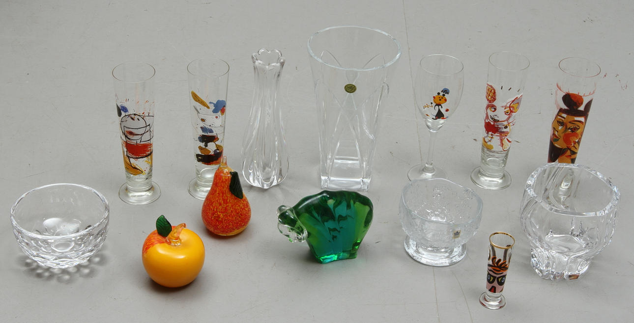 PARTI GLAS, 14 delar, bland annat Orrefors.