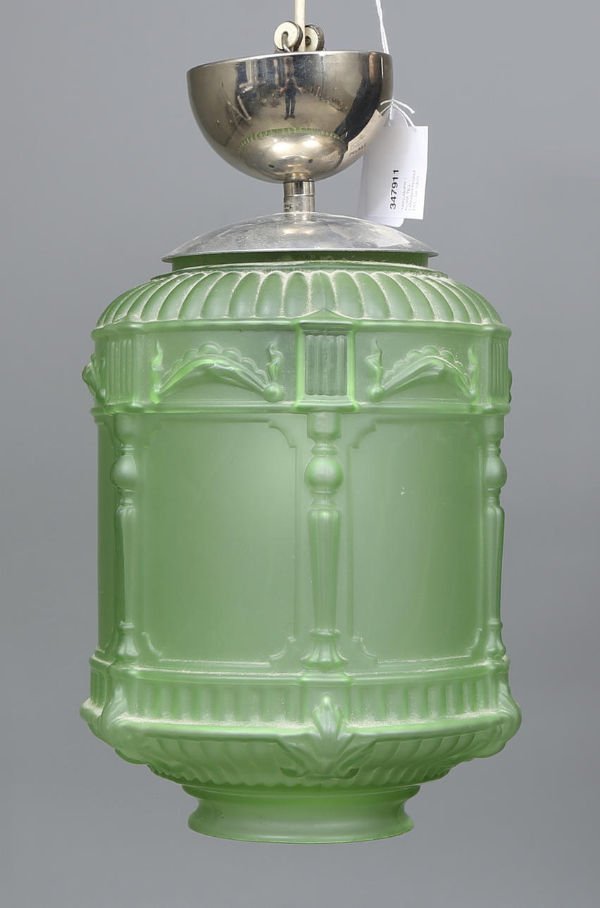 TAKLAMPA / KUPA TILL MÅNSKENSAMPEL, ca 1900.