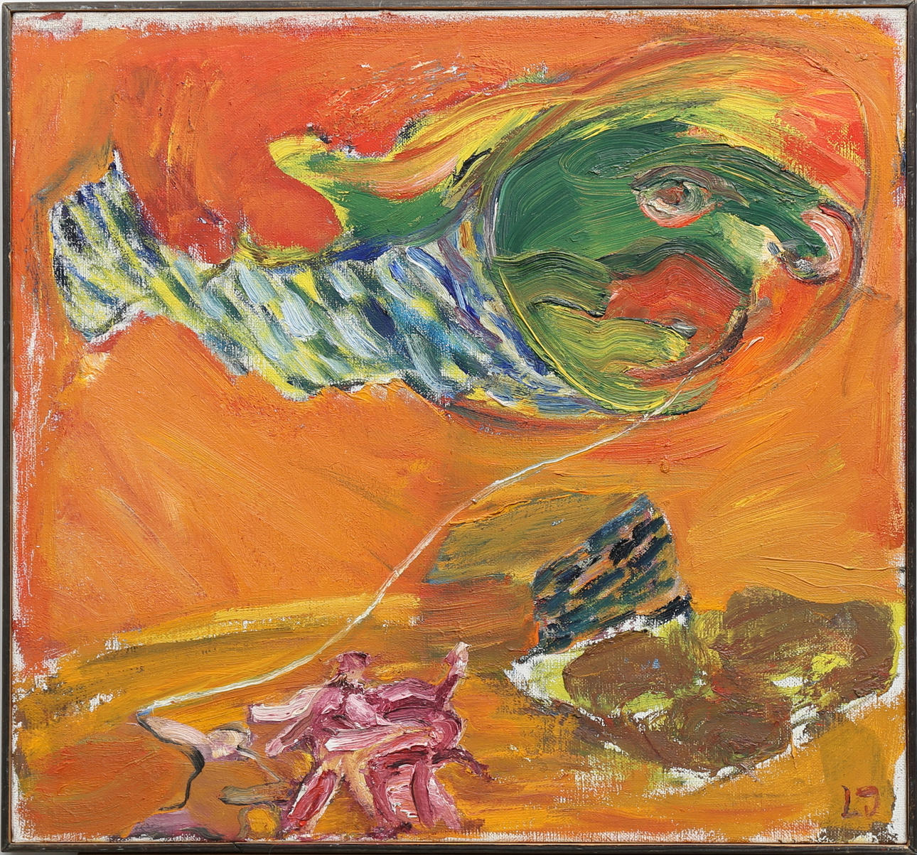 LENNART JOHANSSON. Draken, olja på duk, signerad LJ.