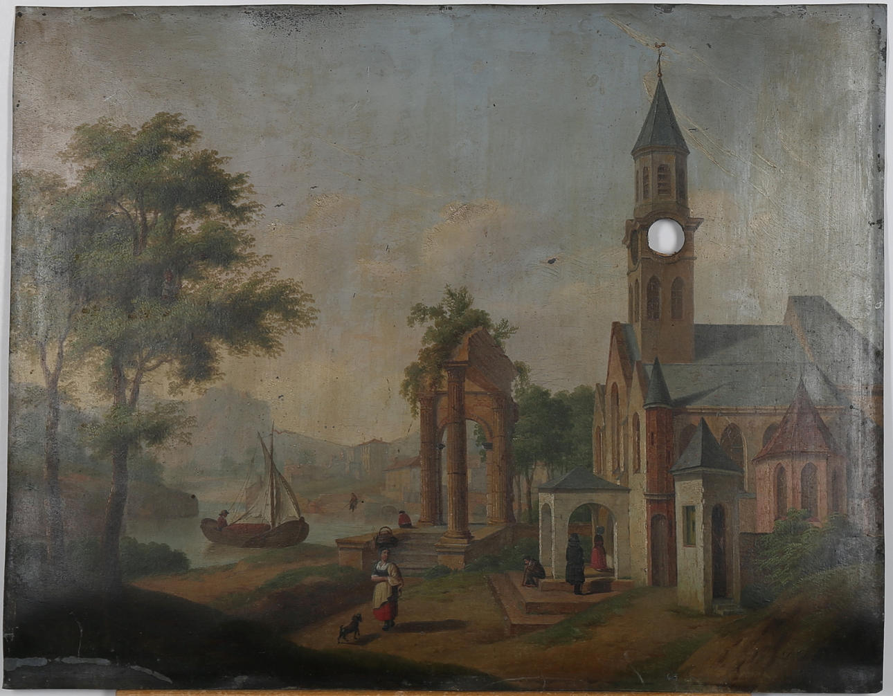 OIDENTIFIERAD KONSTNÄR, olja på plåt daterad 1834, bär signatur.