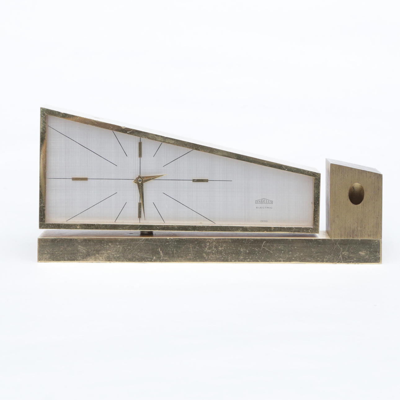 TABLE CLOCK, Angelus. Electric, metal.