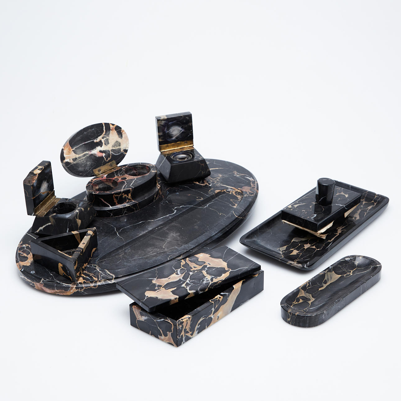 Art Déco, Schreibset / Schreibtischgarnitur, Marmor (8).