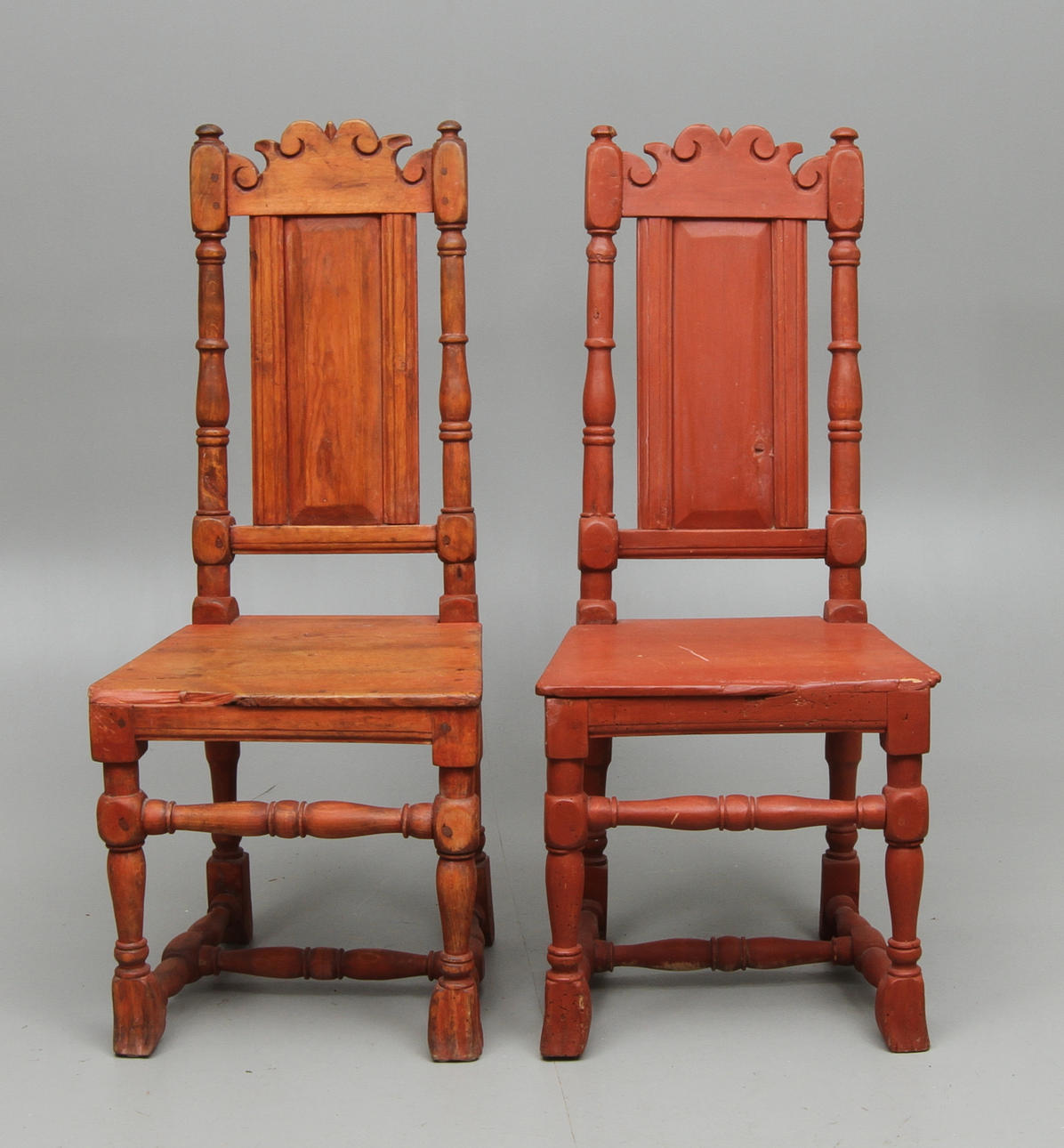 STOLAR, 2 st, provinsarbeten, barock, 17/1800-tal.