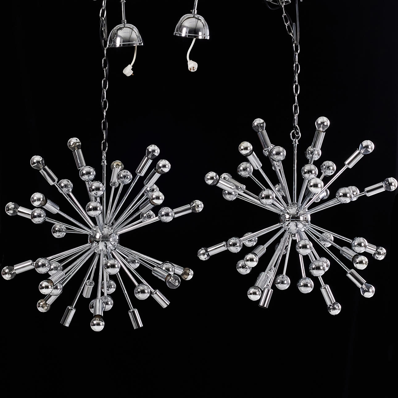 CEILING LIGHTS 1 pair, “Satellite”, By Rydéns, chrome-plated metal.