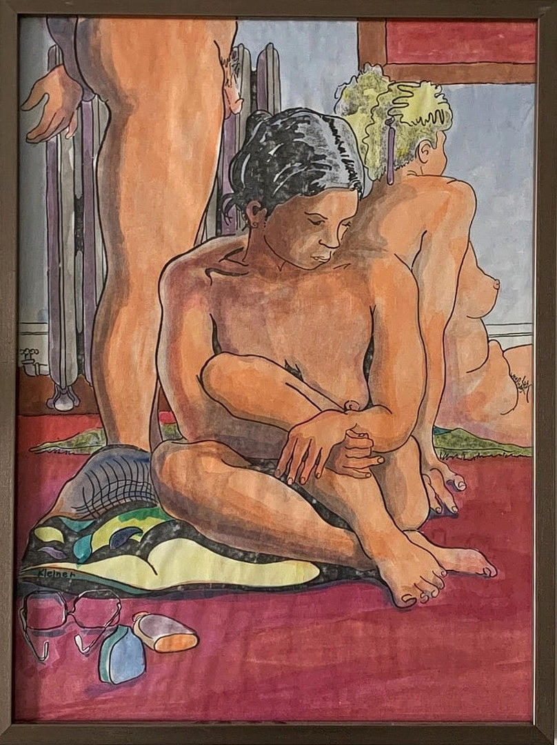 ACUARELA DE SUJETOS DESNUDOS.