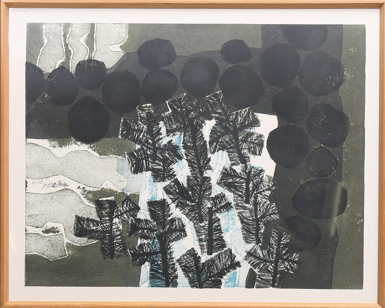 VIDE JANSSON. Komposition. Färglitografi. Signerad V Jansson, 4-10.